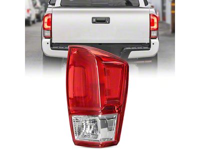 Nilight OE Style Tail Light; Chrome Housing; Red Lens; Passenger Side (16-23 Tacoma)