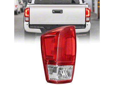 Nilight OE Style Tail Light; Chrome Housing; Red Lens; Driver Side (16-23 Tacoma)