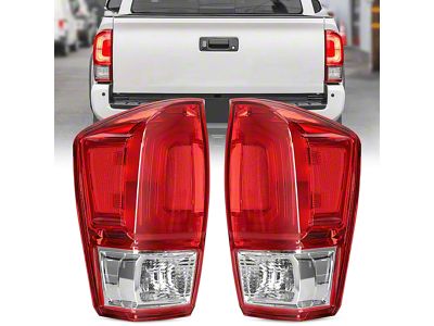 Nilight OE Style Tail Lights; Black Housing; Red Lens (16-23 Tacoma)