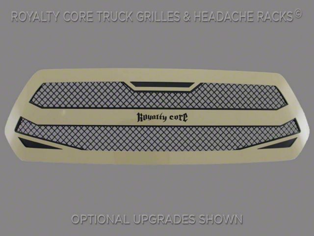 Royalty Core RC4 Layered Stainless Steel Upper Grille Insert; Gloss Black (12-15 Tacoma)