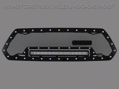Royalty Core RCRX LED Race Line Upper Grille Insert with Top Mount LED Light Bar; Satin Black (16-17 Tacoma)