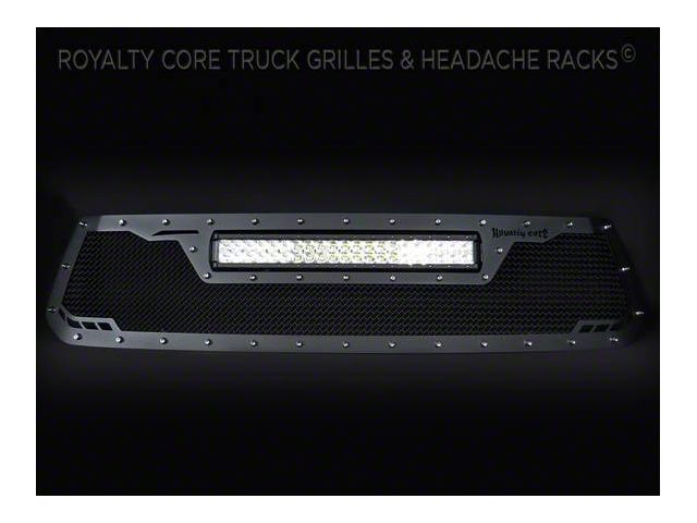 Royalty Core RCRX LED Race Line Upper Grille Insert with Top Mount LED Light Bar; Satin Black (12-15 Tacoma)