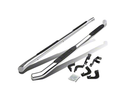 3-Inch Round Side Step Bars; Stainless Steel (05-23 Tacoma Double Cab)