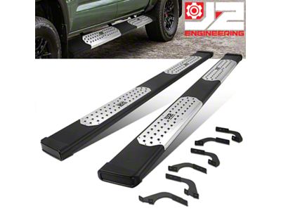 6.50-Inch Flat Step Bar Running Boards; Black (05-23 Tacoma Double Cab)