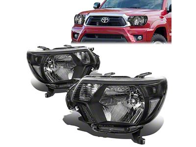 Factory Style Headlights; Black Housing; Clear Lens (12-15 Tacoma)