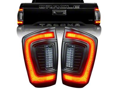 Oracle Flush Style LED Tail Lights; Black Housing; Smoked Lens (16-23 Tacoma)