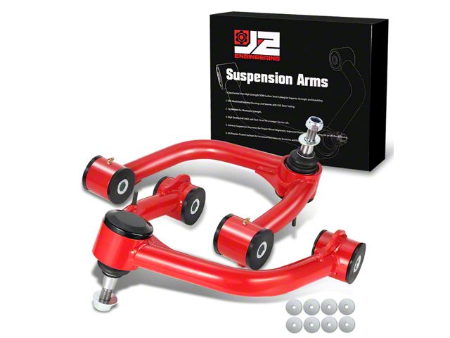 Front Upper Control Arms for 2 to 4-Inch Lift; Red (05-23 6-Lug Tacoma)