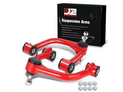 Front Upper Control Arms for 2 to 4-Inch Lift; Red (05-23 6-Lug Tacoma)