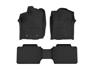 Weathertech Front and Rear Floor Liner HP; Black (16-17 Tacoma Access Cab w/ Automatic Transmission)