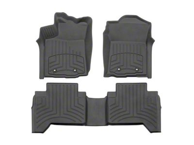 Weathertech Front and Rear Floor Liner HP; Black (18-23 Tacoma Double Cab w/ Automatic Transmission)
