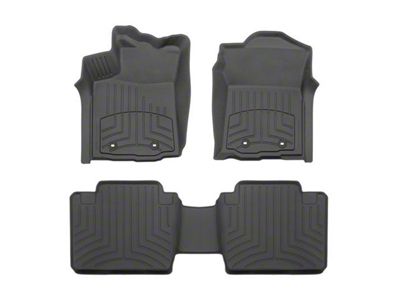 Weathertech Front and Rear Floor Liner HP; Black (18-23 Tacoma Access Cab w/ Automatic Transmission)