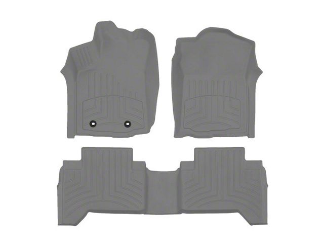 Weathertech Front and Rear Floor Liner HP; Gray (16-17 Tacoma Double Cab w/ Automatic Transmission)