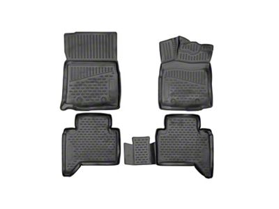 OMAC All Weather Molded 3D Front and Rear Floor Liners; Black (18-19 Tacoma)