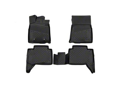 OMAC All Weather Molded 3D Front and Rear Floor Liners; Black (16-21 Tacoma Double Cab)