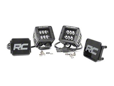 Rough Country 2-Inch Black Series LED Ditch Lights; Spot Beam (Universal; Some Adaptation May Be Required)