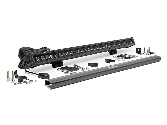 Rough Country 30-Inch Black Series Single Row LED Light Bar; Spot Beam (Universal; Some Adaptation May Be Required)