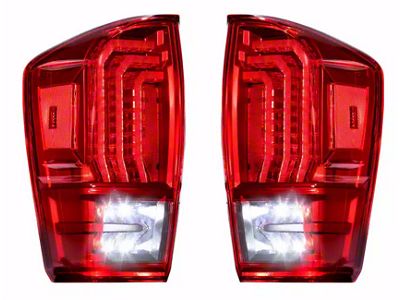 Morimoto XB LED Tail Lights; Black Housing; Red Lens (16-23 Tacoma)