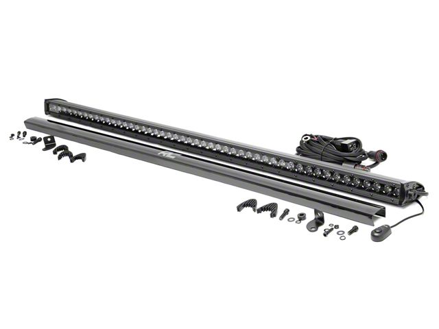 Rough Country 50-Inch Black Series Single Row LED Light Bar; Spot Beam (Universal; Some Adaptation May Be Required)