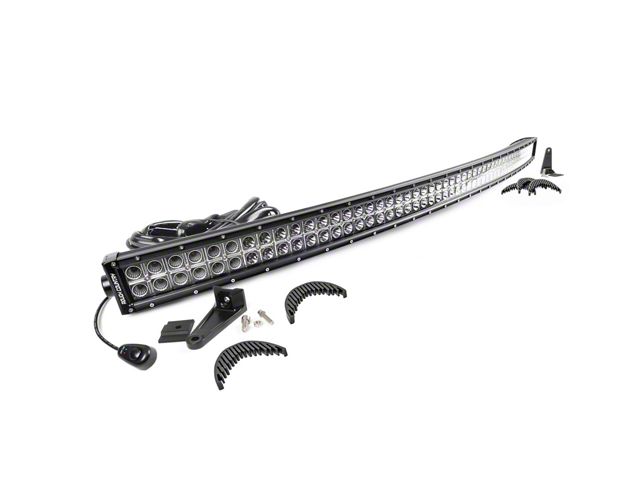 Rough Country 54-Inch Chrome Series Curved Dual Row LED Light Bar; Flood/Spot Combo Beam (Universal; Some Adaptation May Be Required)