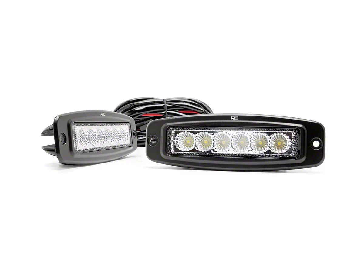 Rough Country Tacoma 6-Inch Flush Mount LED Light Bars; Flood Beam 70916 (Universal; Some Adaptation Be Required) - Free Shipping