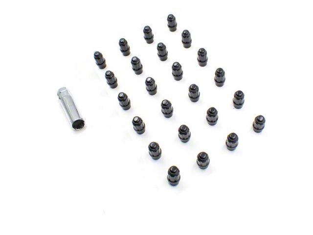 Black 6-Spline Lug Nut Kit; 12mm x 1.5; Set of 24 (03-24 4Runner)