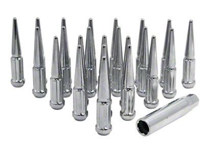 Chrome Spike Lug Nut Kit; 12mm x 1.5; Set of 20 (05-15 Tacoma)