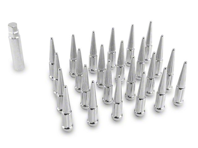 Chrome Spike Lug Nut Kit; 12mm x 1.5; Set of 24 (03-24 4Runner)