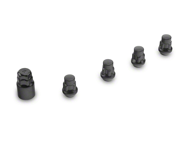 Locks with Key for Black Acorn Lug Nuts; 12mm x 1.5 (05-23 Tacoma)
