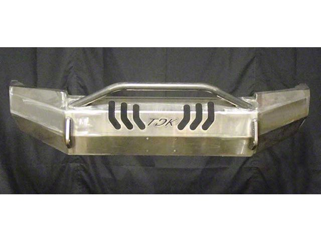 Throttle Down Kustoms Push Bar Front Bumper with Dual LED Cube Light Holes; Bare Metal (05-11 Tacoma)
