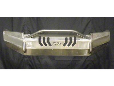 Throttle Down Kustoms Push Bar Front Bumper with Dual LED Cube Light Holes; Bare Metal (12-15 Tacoma)
