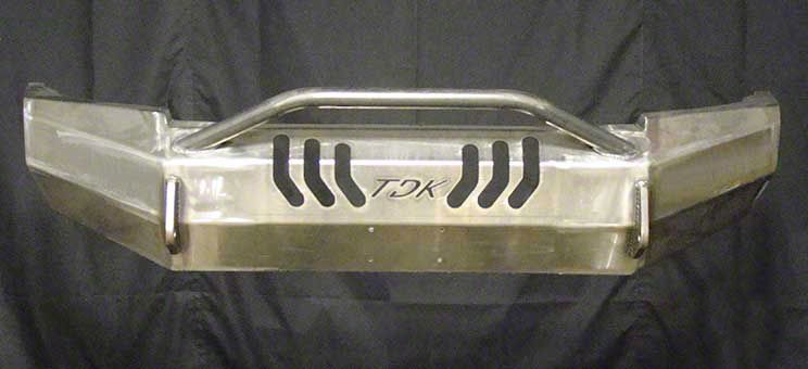 Throttle Down Kustoms Push Bar Front Bumper with Quad LED Cube Light Holes; Bare Metal (12-15 Tacoma)