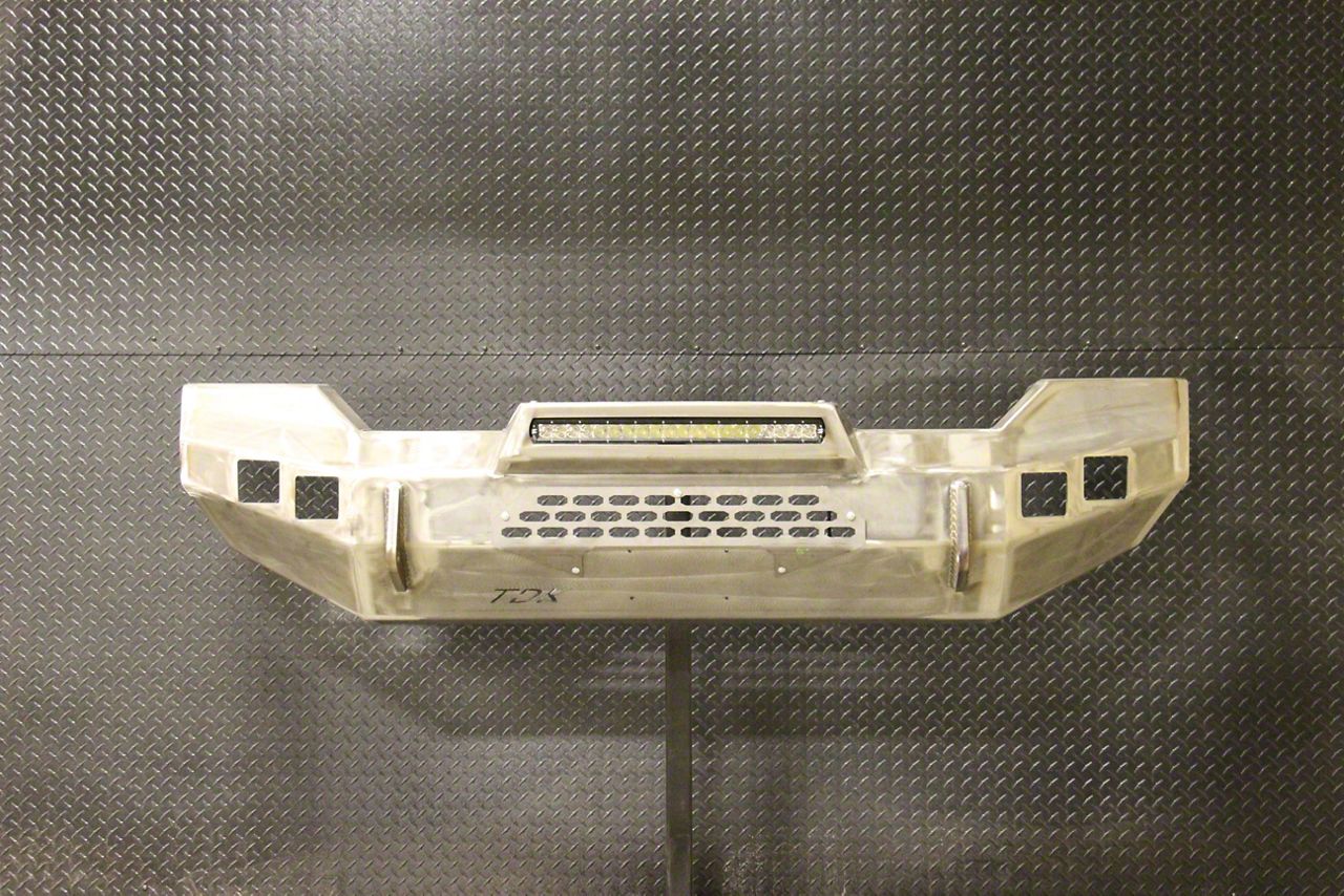 Throttle Down Kustoms Cyclone Front Bumper with Dual LED Cube Light Holes; Bare Metal (12-15 Tacoma)