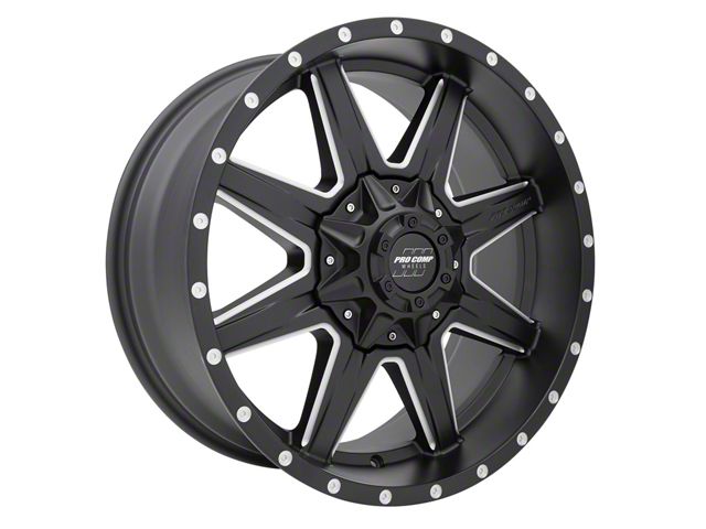 Pro Comp Wheels Quick 8 Satin Black Milled 6-Lug Wheel; 20x9; 0mm Offset (05-15 Tacoma)