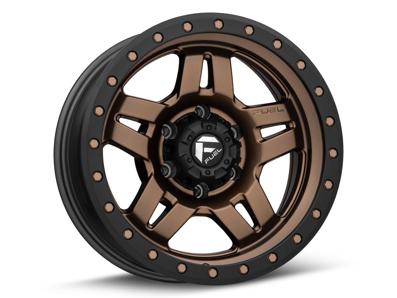 Fuel Wheels Anza Matte Bronze w/ Black Ring 6Lug Wheel 17x8.5