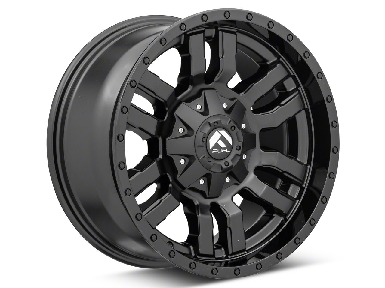 Fuel Wheels Tacoma Sledge Gloss and Matte Black 6-Lug Wheel; 18x9 ...