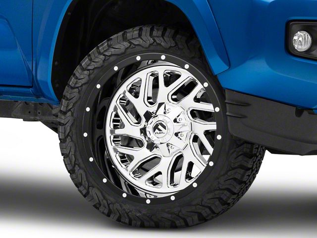 Fuel Wheels Triton Chrome with Gloss Black Lip 6-Lug Wheel; 20x10; -19mm Offset (16-23 Tacoma)