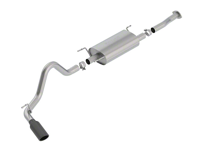 Borla S-Type Single Exhaust System with Black Chrome Tip; Side Exit (16-22 3.5L Tacoma)