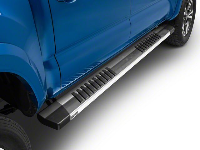 Raptor Series 6-Inch OEM Style Slide Track Running Boards; Brushed Aluminum (05-23 Tacoma Double Cab)