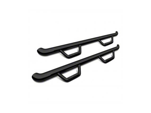 Smittybilt 2-Inch Round Wheel-to-Wheel Nerf Side Step Bars; Textured Black (16-23 Tacoma Double Cab)