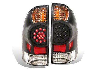 Raxiom LED Tail Lights; Black Housing; Red/Clear Lens (05-06 Tacoma)