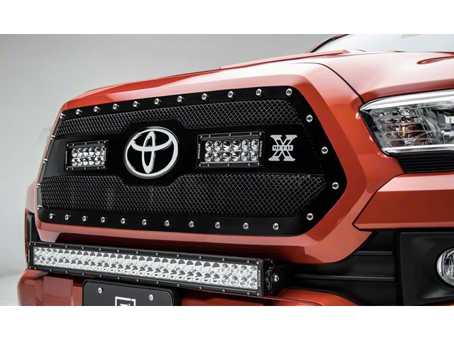 T-REX Grilles Torch Series Upper Grille Insert with 6-Inch LED Light Bars; Black (18-23 Tacoma, Excluding TRD Pro)