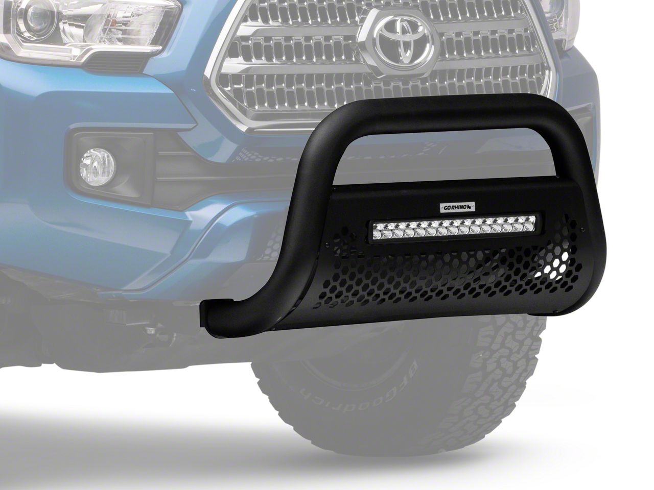 Tacoma RC2 LR Bull Bar with Skid Plate and 20.50-Inch LED Light Bar ...