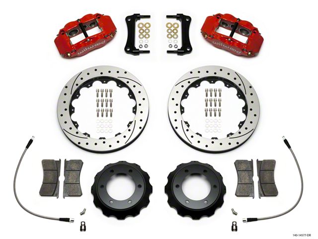 Wilwood Superlite 6R Front Big Brake Kit with 12.88-Inch Drilled and Slotted Rotors; Red Calipers (12-16 6-Lug Tacoma)
