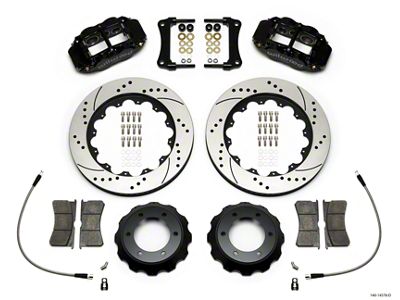 Wilwood Superlite 6R Front Big Brake Kit with 14-Inch Drilled and Slotted Rotors; Black Calipers (12-16 6-Lug Tacoma)