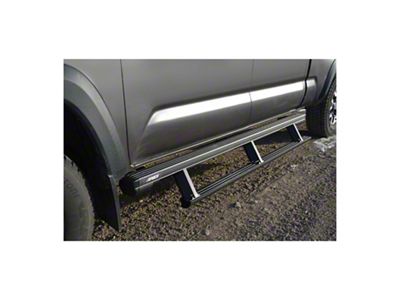 ActionTrac Powered Running Boards; Carbide Black (05-23 Tacoma Double Cab)
