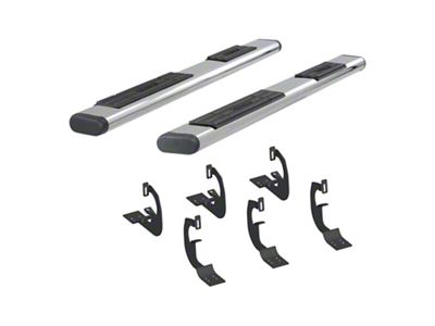 6-Inch Oval Side Step Bars; Polished Stainless (05-23 Tacoma Access Cab)