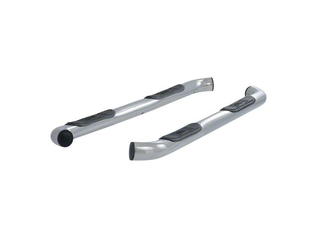 3-Inch Round Side Step Bars; Polished Stainless (05-23 Tacoma Double Cab)