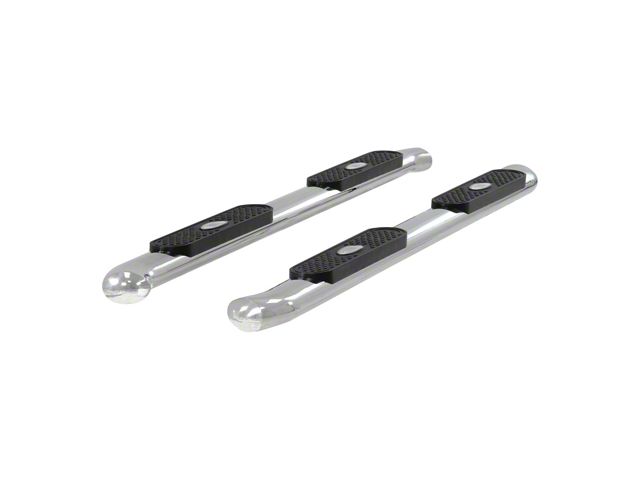 4-Inch Oval Side Step Bars; Stainless Steel (05-23 Tacoma Double Cab)