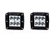 Cali Raised LED 3x2-Inch 18W Amber LED Pod Lights with Low Profile Hood Hinge Mounting Brackets (05-15 Tacoma)