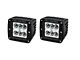 Cali Raised LED 3x2-Inch 18W LED Pod Lights with Low Profile Hood Hinge Mounting Brackets (16-23 Tacoma)
